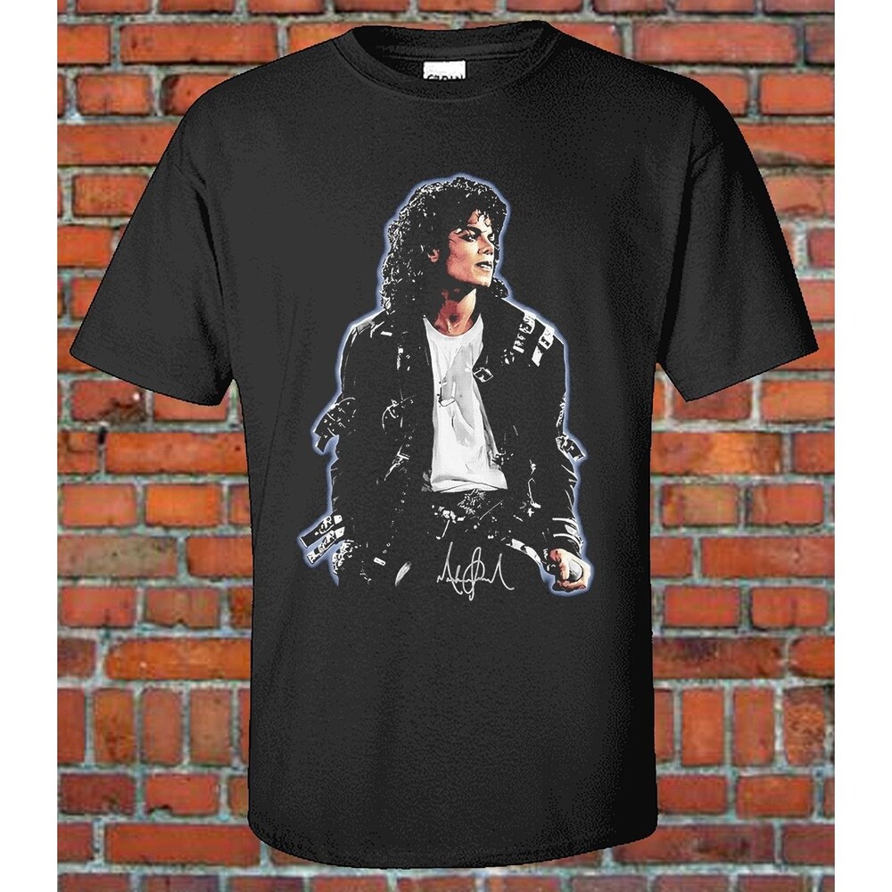 MICHAEL JACKSON BAD ERA VINTAGE STYLE GRAPHIC TEE BLACK HEAVY COTTON SHIRT NEW